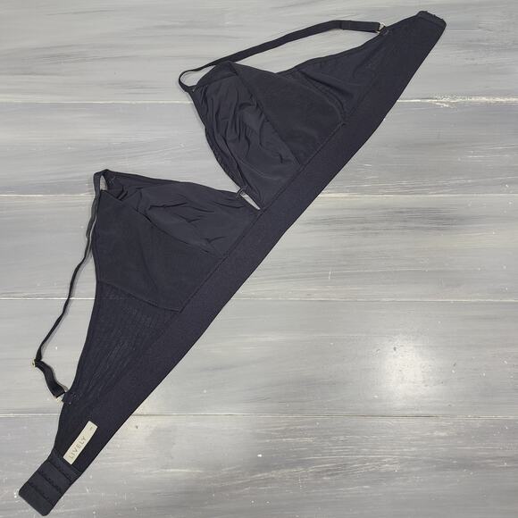 Lively The Busty Stripe Mesh Bralette Elastic Stretch Band Plunge Front Size 3 - Picture 7 of 9